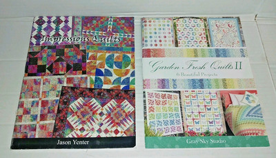 Lot 2 Jason Yenter Quilt books Impressions & Garden View II Quilting Patterns