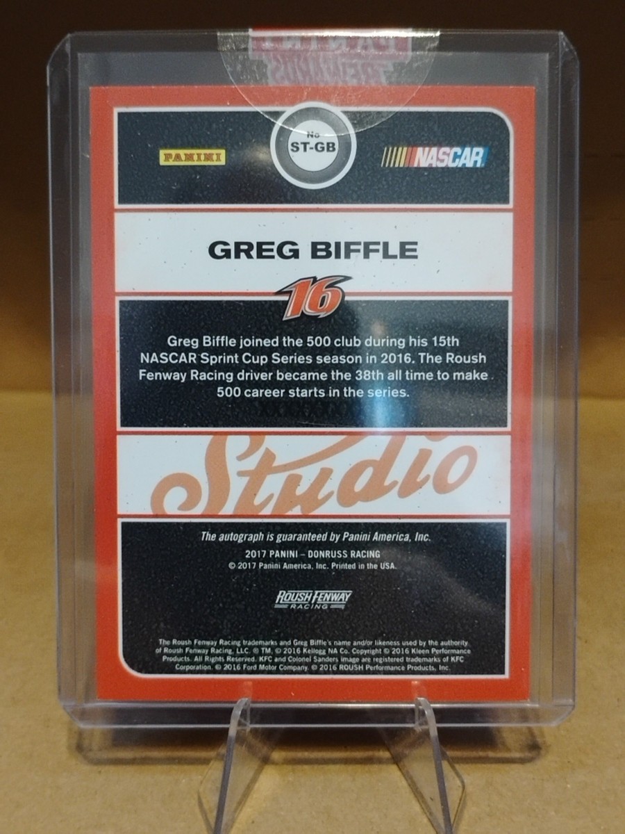 2017 Donruss Studio Greg Biffle Auto #ST-GB Autographed | eBay