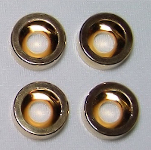 Guitar Parts - SET of 4 - BUSHINGS FERRULES - For Neck Mounting - GOLD - Picture 1 of 2