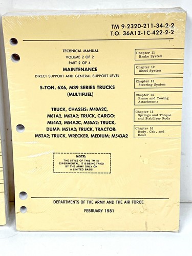 LOT #32 M39 TRUCK 2 manuals TM 9-2320-211-34-2-2 TM 9-2320-211-34-2-1 - Picture 4 of 7