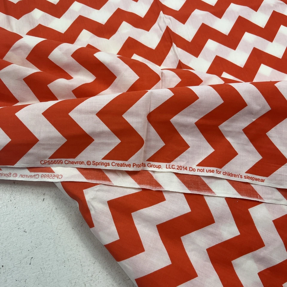 Orange Chevron Pattern Fabric. 60”x45” Panel. Cotton. #CP55699. Springs Creative - Image 2 of 4