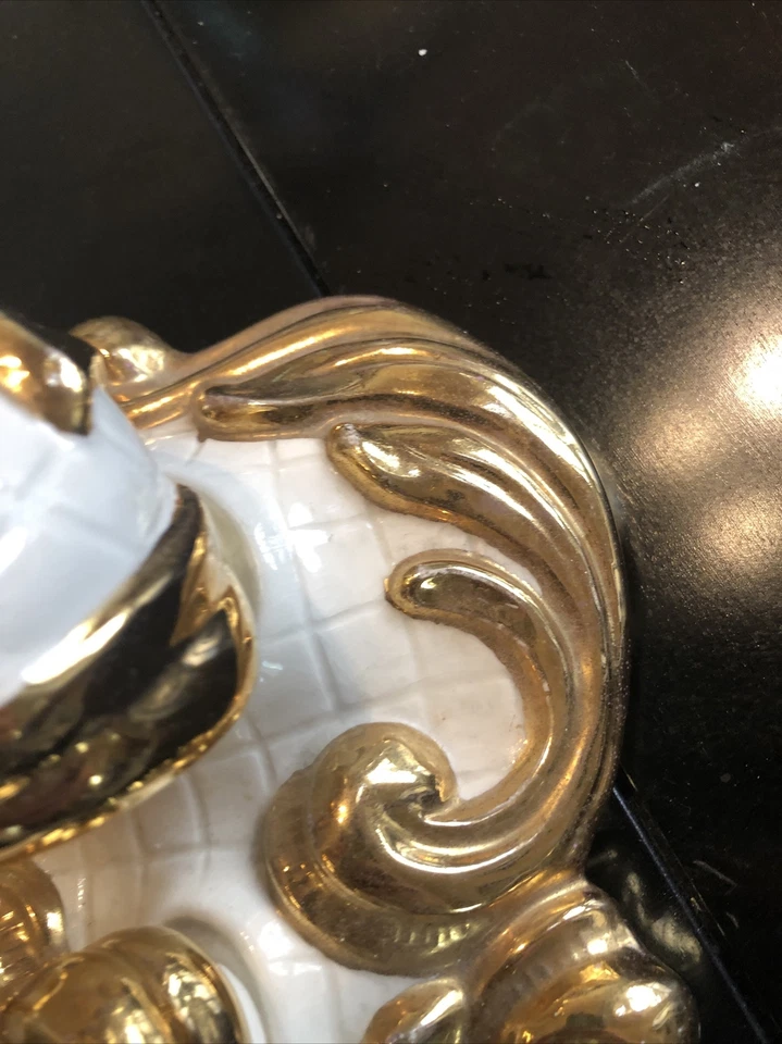 Фарфоровый винтажный держатель для зубной щетки, мыльница с подписью и номером - Изображение 4 из 4