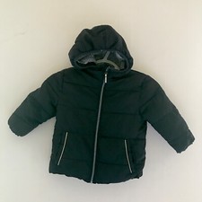2T black puffer jacket winter fall zip up pockets hooded Wonder Nation Soft Int.