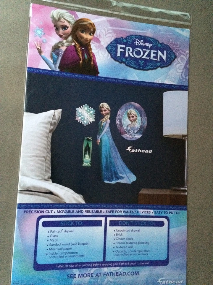 Calcomanía de pared Disney Frozen Elsa 16,5 X 9 pelar y pegar Fathead reina de las nieves grande grande Foto 4 de 4