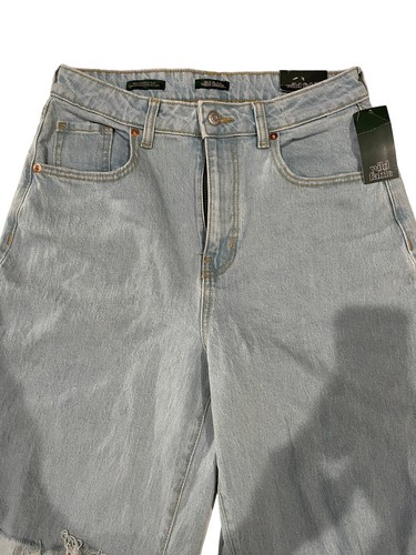 Wild Fable Baggy Jeans High Rise Blue Distressed Women’s Size 28x32 NWT - Picture 3 of 11