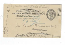 1909 UX16, 2c Postal Card, New York to Baden Baden Germany