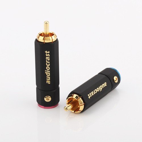 4pcs Audiocrast Gold Plated Phono RCA Plug HIFI Audio Cable Screw Lock Connector - Picture 5 of 8