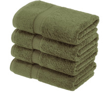 SUPERIOR 4 Pc Egyptian Cotton Hand Towel Set Green Luxury Bathroom Towels