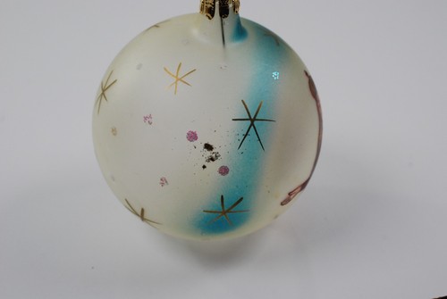 VTG Glass Hand Painted Infant Jesus Mother Mary Christmas Ornament Ball 1950's - Picture 4 of 10