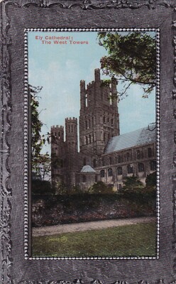 ELY CATHEDRAL ~ THE WEST TOWERS ~ CAMBRIDGESHIRE ~ GEBRAUCHT ~ UNVERSANDT