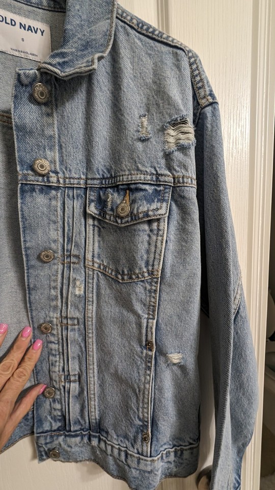 Jean Jacket Old Navy Womens Size Small Denim Long Sleeve Casual