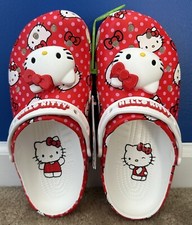 Crocs Hello Kitty Red Classic Clog 210575-90H Size 9 Womens New