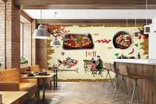 3D Grilled Fish G1506 Wallpaper Mural Self-adhesive Removable Sticker Joy