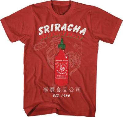 Sriracha Hot Chili Sauce Hahn Nudeln Ramen Logo Retro T-Shirt TS14123SRIM
