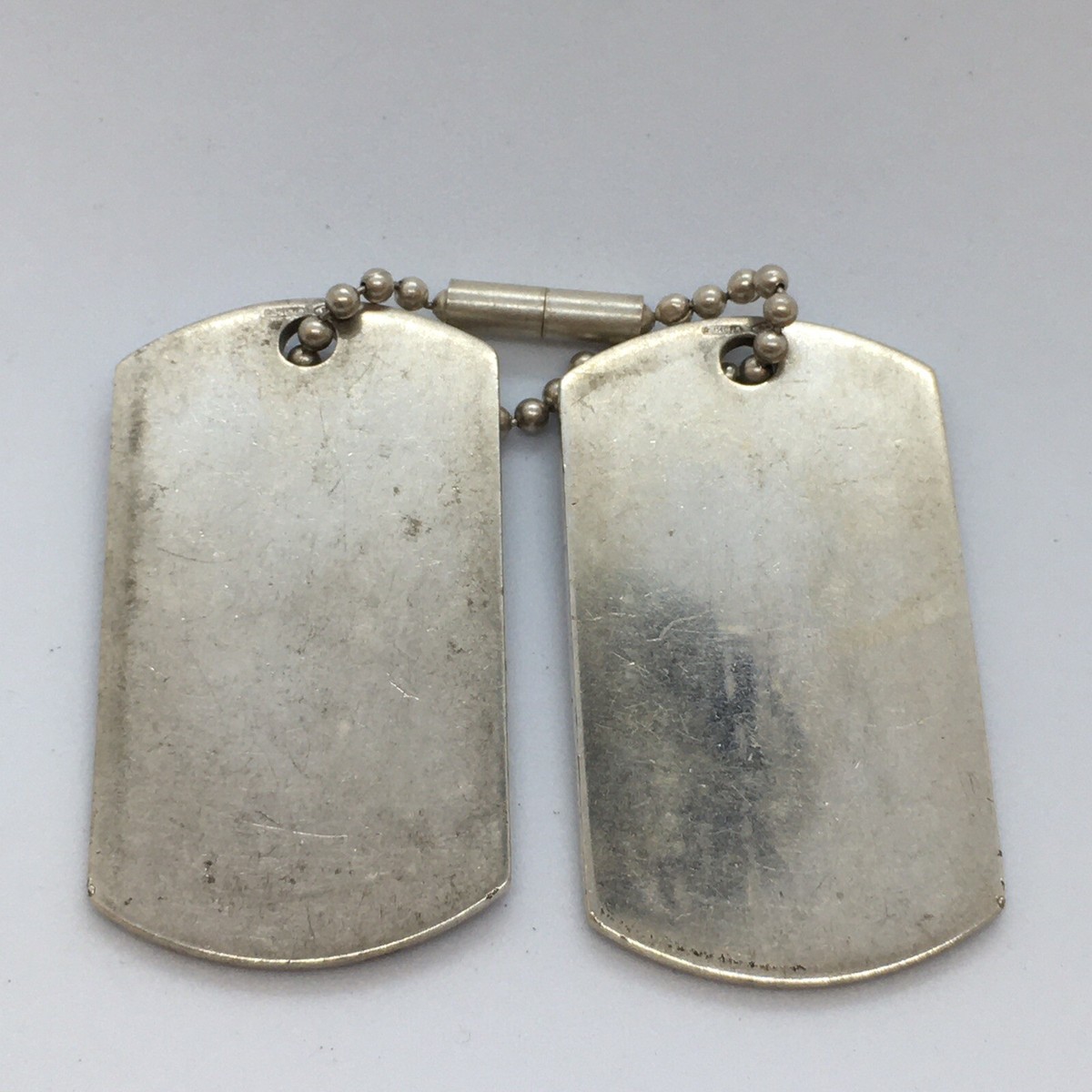 小物 vintageGUCCI silver dogtag Gucci Double Sterling Silver Dog Tag Necklace 925 Hallmarked 44.5