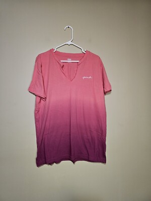 PINK Victoria's Secret V-neck T-shirt Live In The Sunshine Women's Size Large