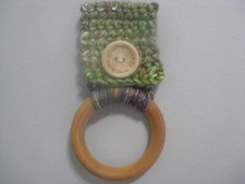Crochet Kitchen Towel Wood Ring Holder   Gift Idea