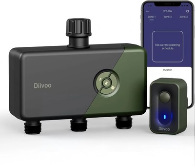 Smart Sprinkler Controller Watering Timer 3 Outlets WiFi Irrigation System Yards
