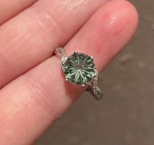 Prasiolite Firework Cut Ring S925
