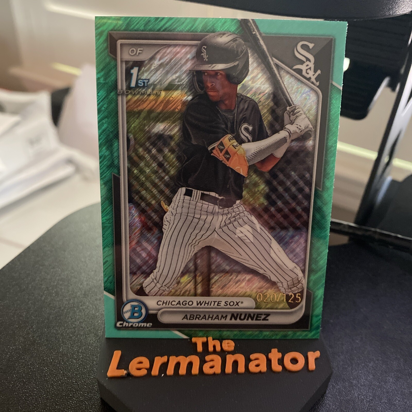 2024 BOWMAN ABRAHAM NUNEZ AQUA CHROME SHIMMER REFRACTOR 020/125 BCP-56 WHITE SOX