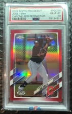 🔥#4/5 🔥SSP🔥PSA 10 GEM💥 Jose Tena  2021 Pro Debut Chrome RED Refractor
