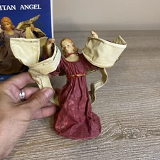 Kurt Adler 5" Paper Mache Burgundy Angel Ornament - #J618