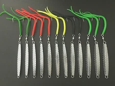 12 New- A-27 Ava Chrome Hammered Diamond Jigs 3 oz. - Bluefish-Stripers-Jigging