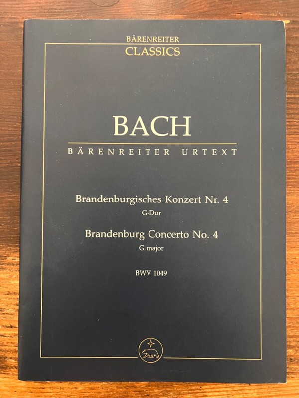 BACH - BRANDENBURG Concerto No. 4 in G major - Barenreiter new Study score TP 6