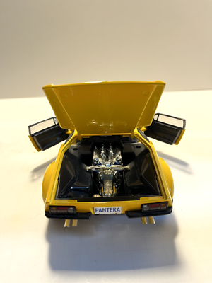1:18 Hotwheels De Tomaso Pantera; Yellow Diecast; Used for Display
