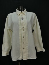 Size XL costume shirt cream cotton polyester Capricorn embroidery TH1234