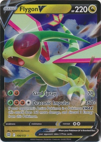 Flygon V 106/172 Ultra Rare Brilliant Stars Pokemon TCG