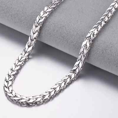 Pure Platinum 950 Chain Men 5mm Wheat Snake Braided Necklace 35.92