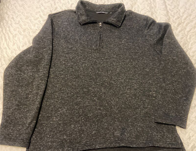 Beverly Hills Polo Club Men's 1/4 Zip Fleece Sweater in Dark Gray, Size L