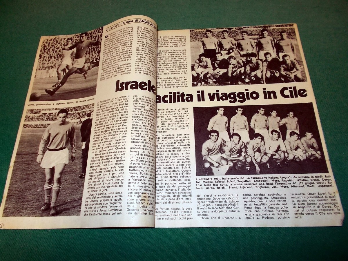 Gazzetta Dello Sport 15 Giugno 1961 – Italia-Argentina Firenze – Sivori Lojacono