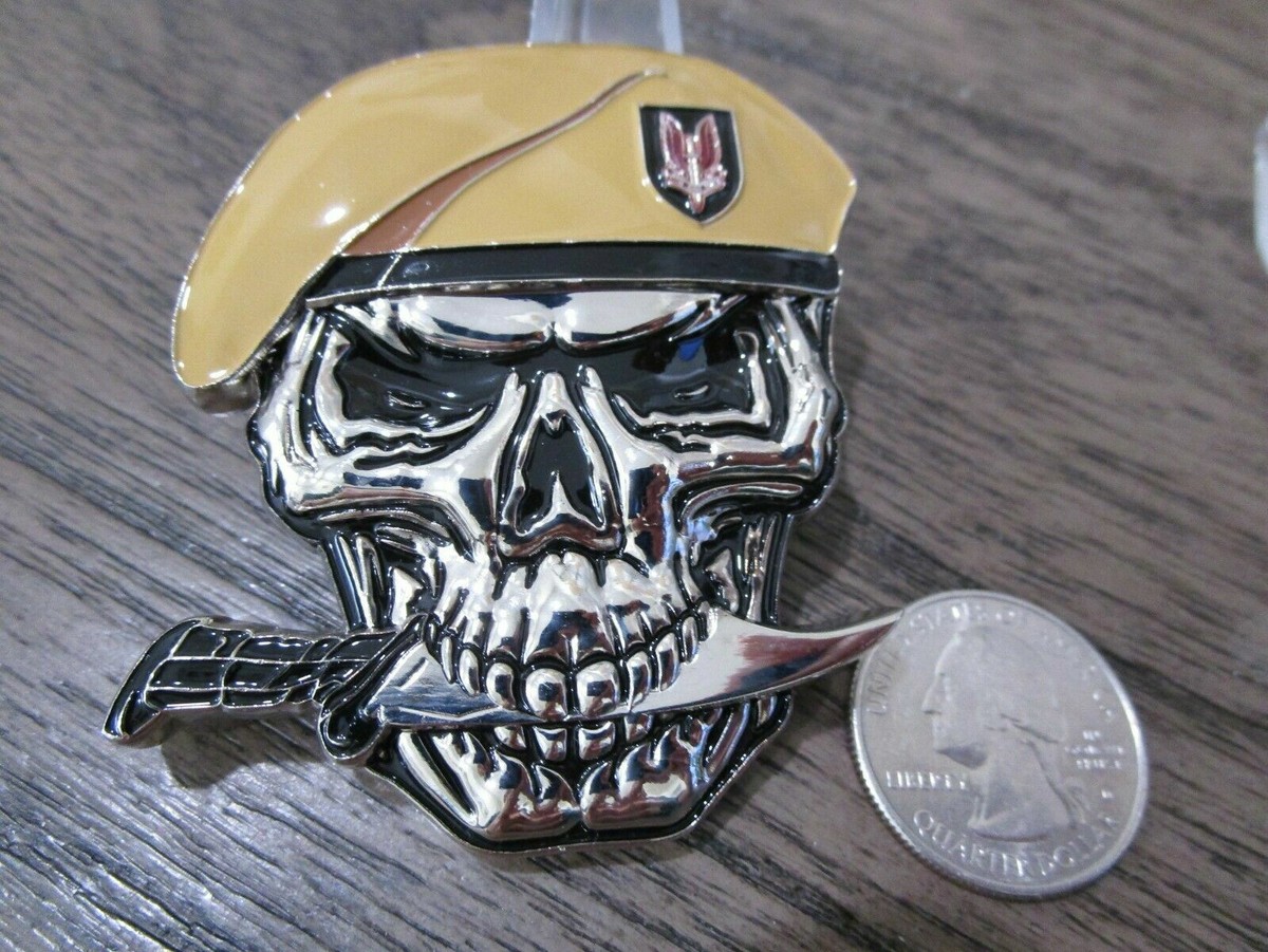ミリタリー　チャレンジ　SAS　メダル British Army Special Air Service Who Dares Wins Skull SAS