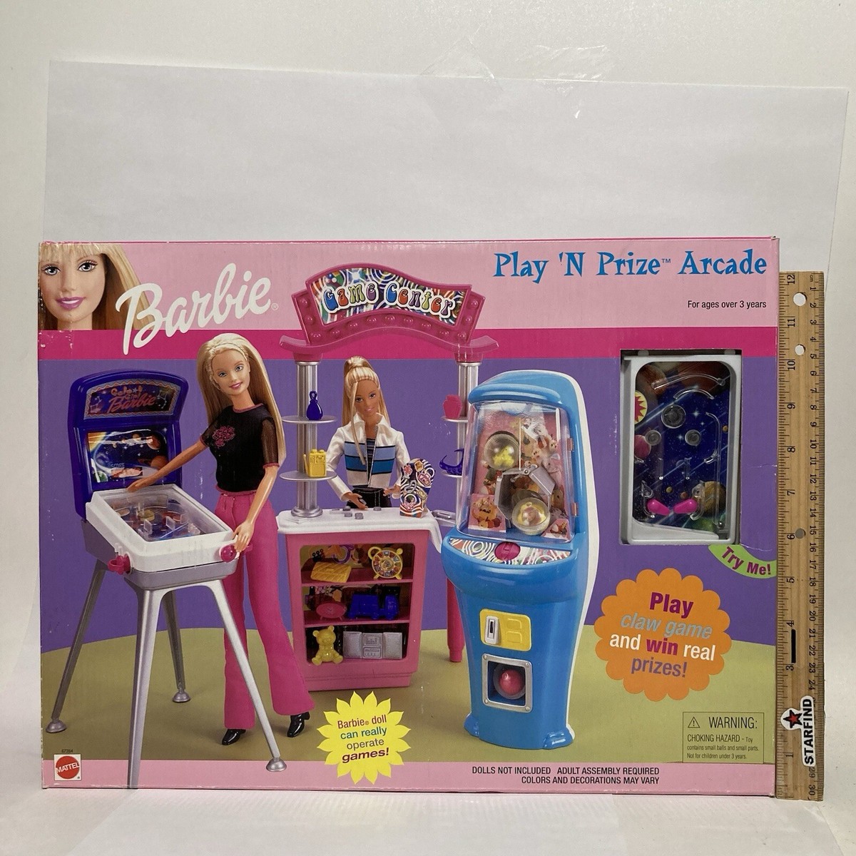 Barbie Play n Prize Arcade Play Set 2000 Mattel 67264 Game Center
