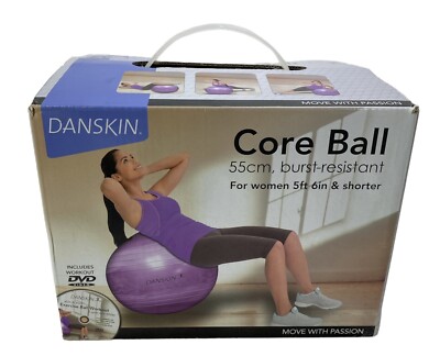 Danskin Burst Resistant Core Ball 55cm - Includes Workout DVD - New in Box 