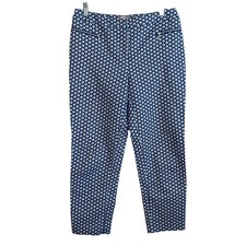 Chico's Women  s Ankle Slacks Blue  White Checks Size Zero