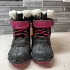 Cat Jack Toddler Winter Boots Size 6 Grey Hot Pink Teal - New with Tags