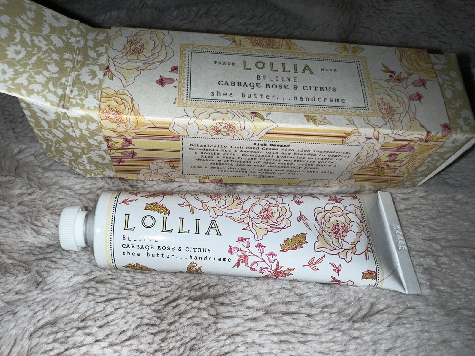Cabbage Rose Citrus Shea Butter 1.25oz Travel Size Nib