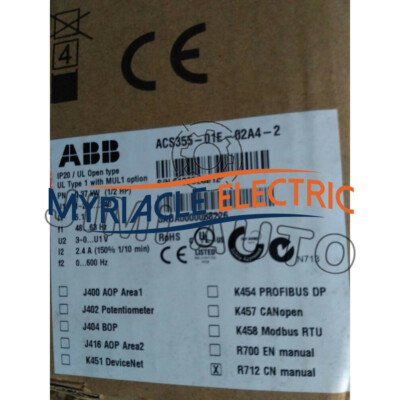 ACS355-01E-02A4-2 ABB Inverter AC200V~240V 0.37KW Expedited Shipping UPS Express