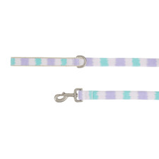 Top Paw Canvas Dog Leash 4 FT with Accessory Ring Purple Blue Cream
