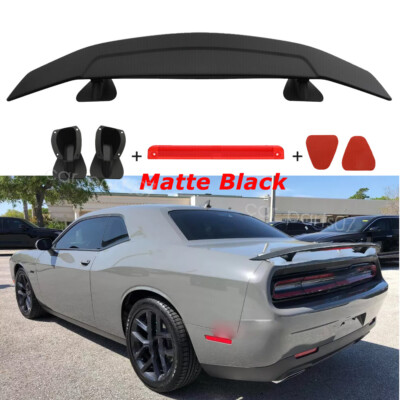 46'' Car Rear Trunk Spoiler Lip Wing Matte w/ Adhesive For Dodge Challenger 08-17