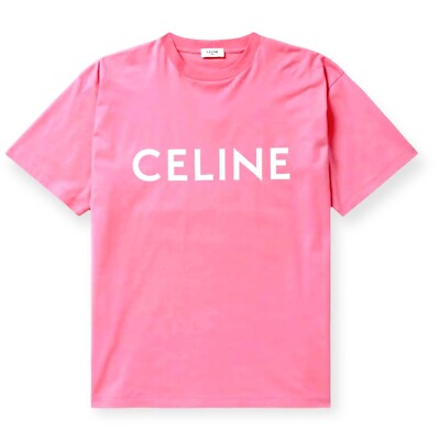 CELINE-T-SHIRT AUS BAUMWOLLJERSEY IN PINK