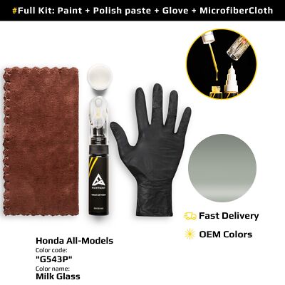 Touch up Paint for Honda Code: G543P Milk Glass Fast Drying Scratch Repair