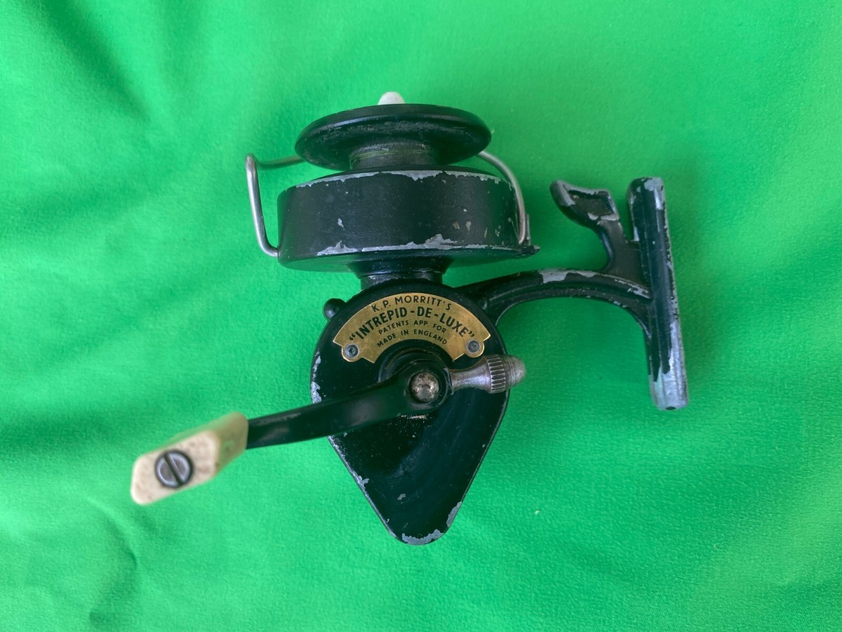 K.P. Morritt's Intrepid スピニングリール Vintage K P Morritt`s Intrepid Deluxe Fishing Reel + Spare Spool