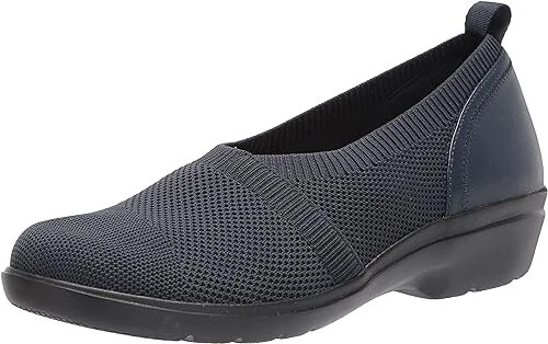 Clarks Donna Airabell Mid Slip On Tessuto Navy Punta Chiusa NUOVO 7 5 M
