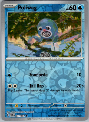 Pokemon - Poliwag - 041/167 - Reverse Holo -  Twilight Masquerade - NM/M