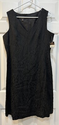 NWT Donna Ricco Textured Black Sheath Dress Sz 12 Gothic Witchy Vamp Whimsigoth