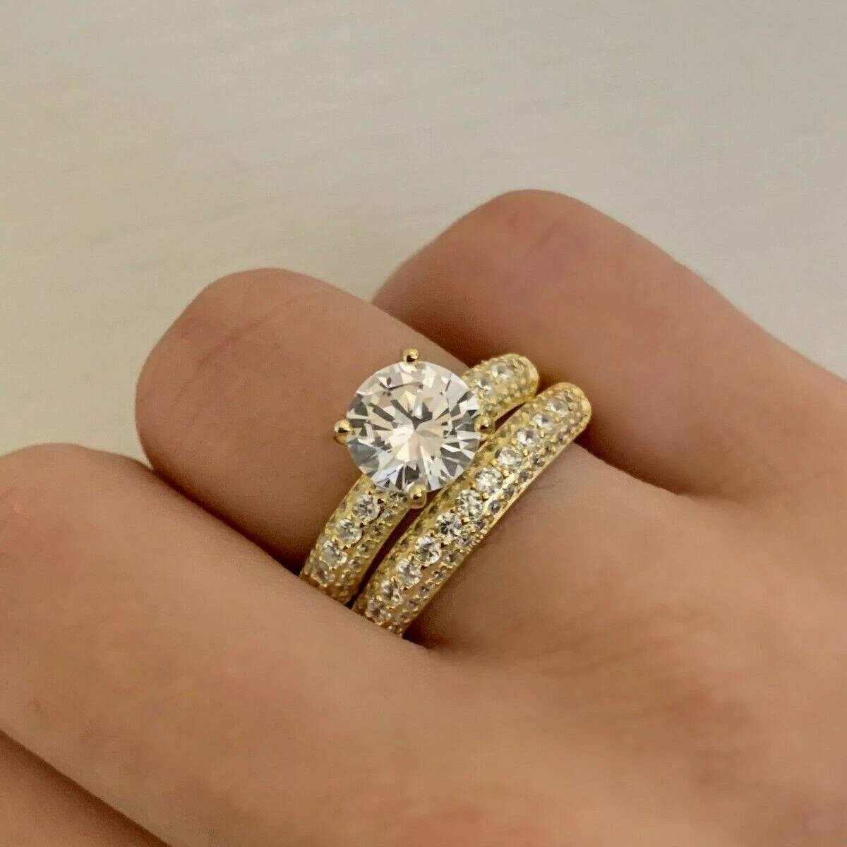 Gold and silver wedding ring best sale set